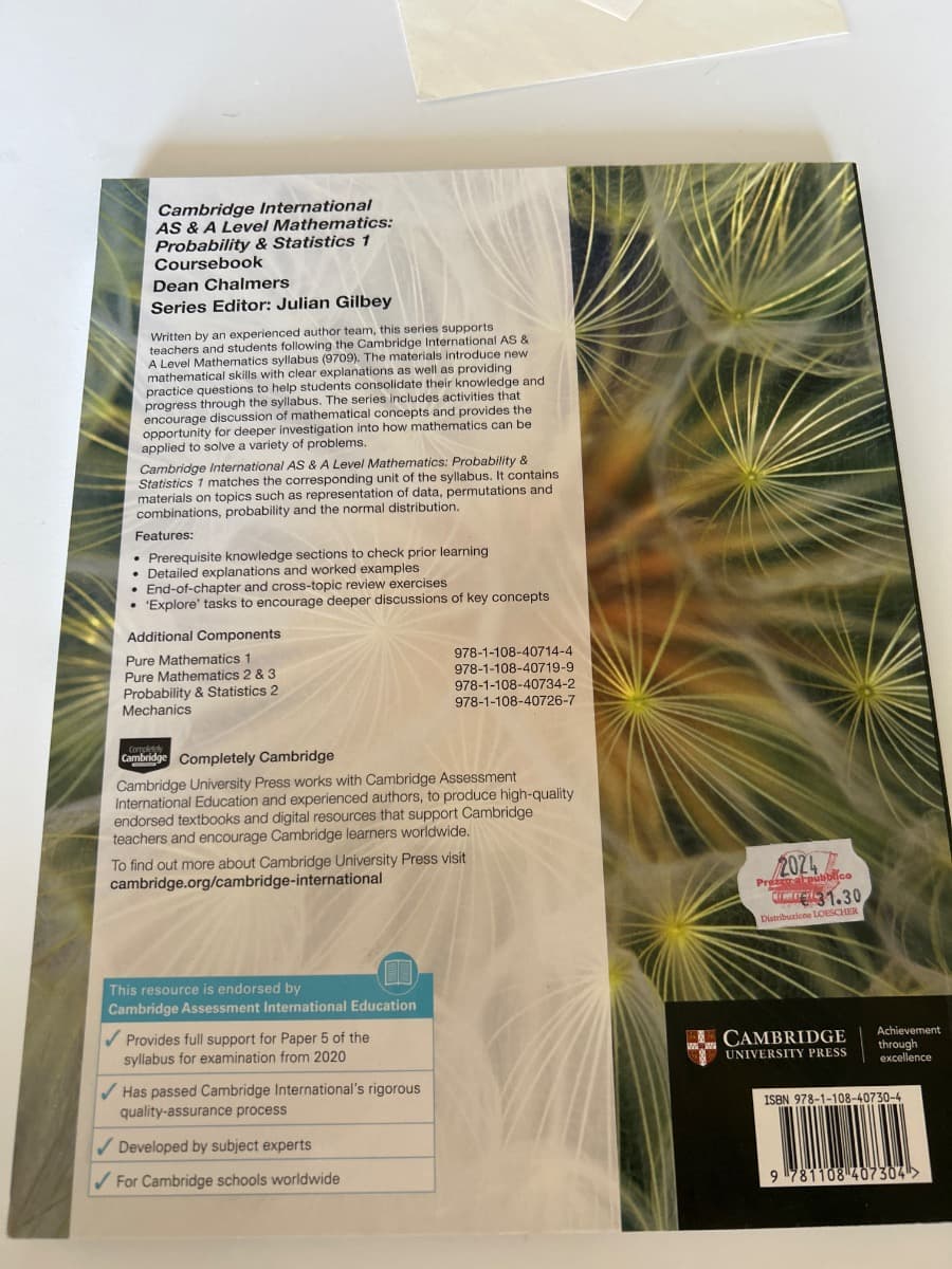 CAMBRIDGE INTERNATIONAL AS & A LEVEL MATHEMATICS: PROBABILITY & STATISTICS 1 - foto 2