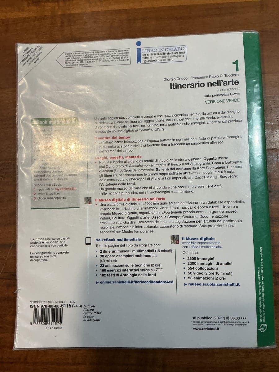 ITINERARIO NELL'ARTE 4A EDIZIONE VERSIONE VERDE - VOLUME 1 (LDM) - foto 2