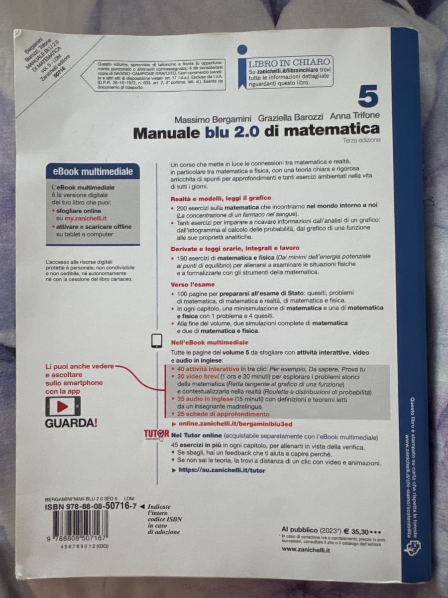 MANUALE BLU 2.0 DI MATEMATICA 3ED. - VOL. 5 (LDM) - foto 2