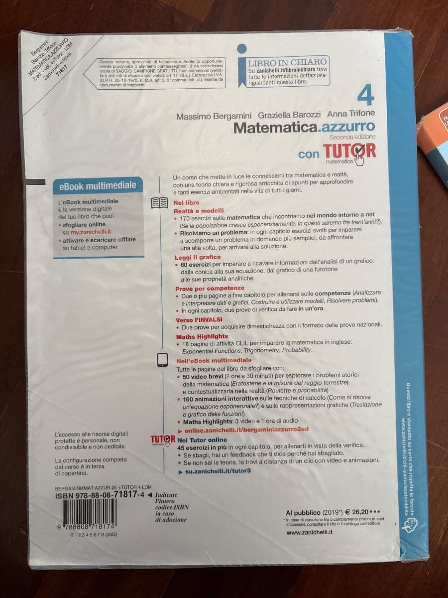 MATEMATICA.AZZURRO 2ED. - VOLUME 4 CON TUTOR (LDM) - foto 2