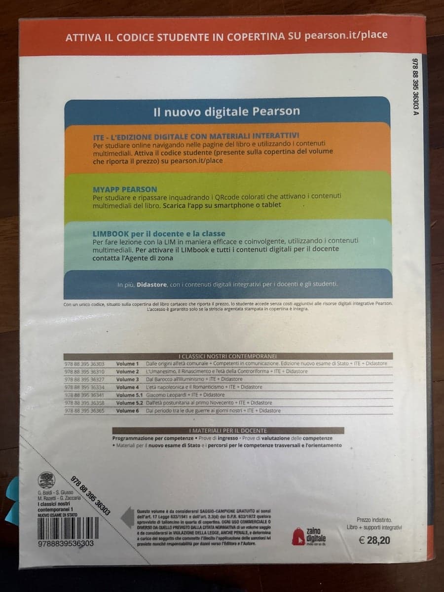 CLASSICI NOSTRI CONTEMPORANEI 1 EDIZIONE NUOVO ESAME DI STATO (I) - foto 2