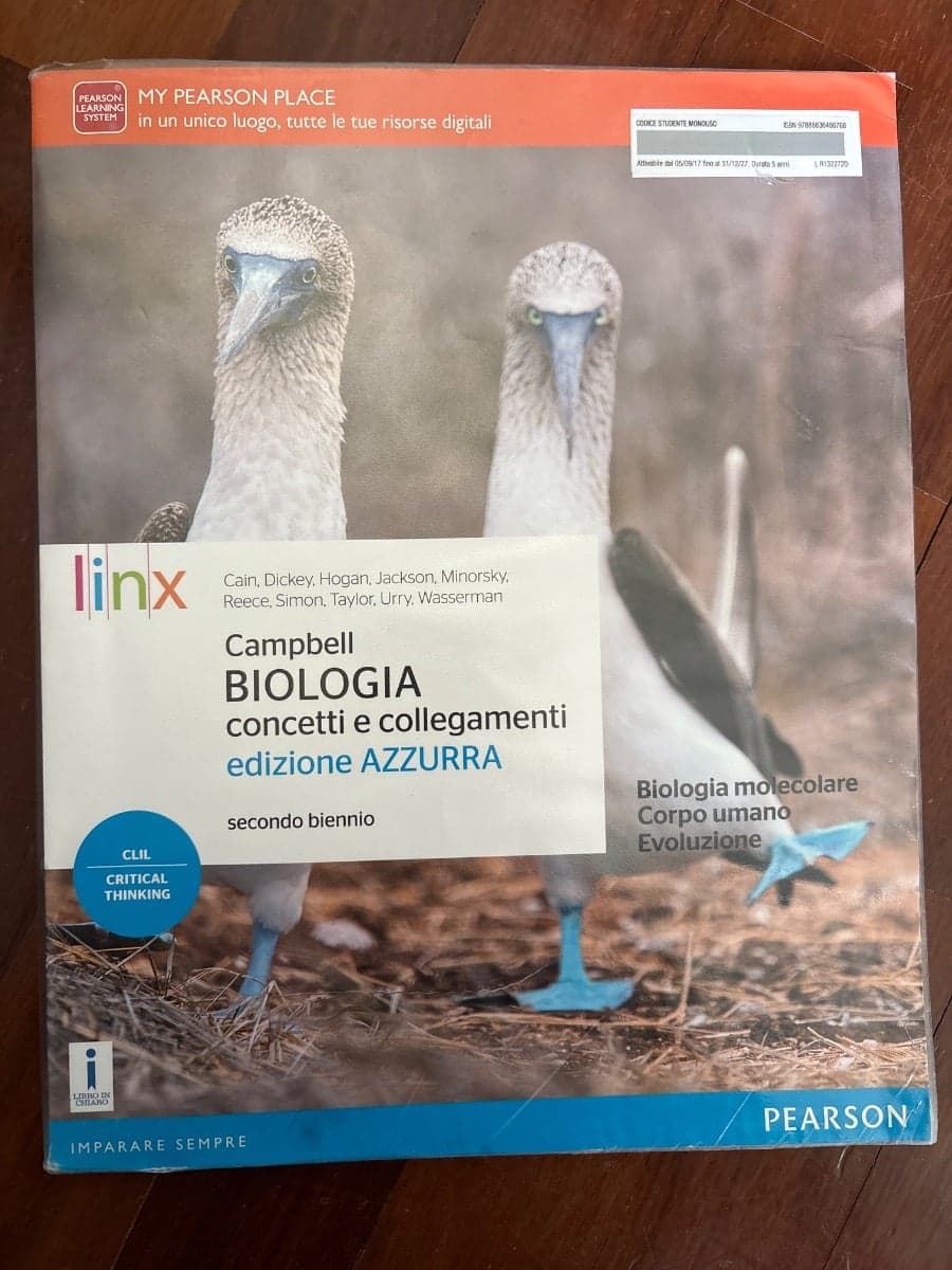 CAMPBELL BIOLOGIA CONCETTI E COLLEGAMENTI SECONDO BIENNIO ED AZZURRA - foto 1