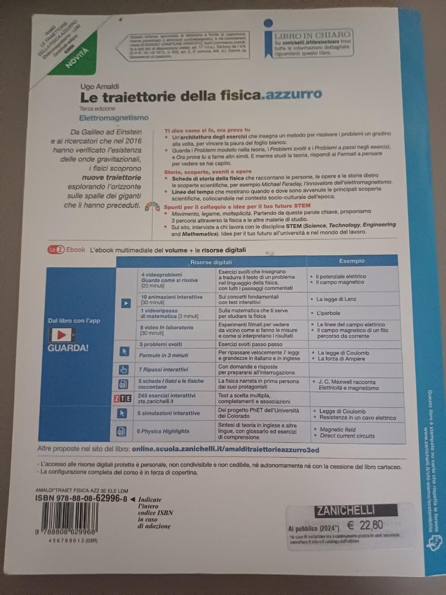 TRAIETTORIE DELLA FISICA.AZZURRO (LE) 3ED. - VOLUME ELETTROMAGNETISMO (LDM) - foto 2