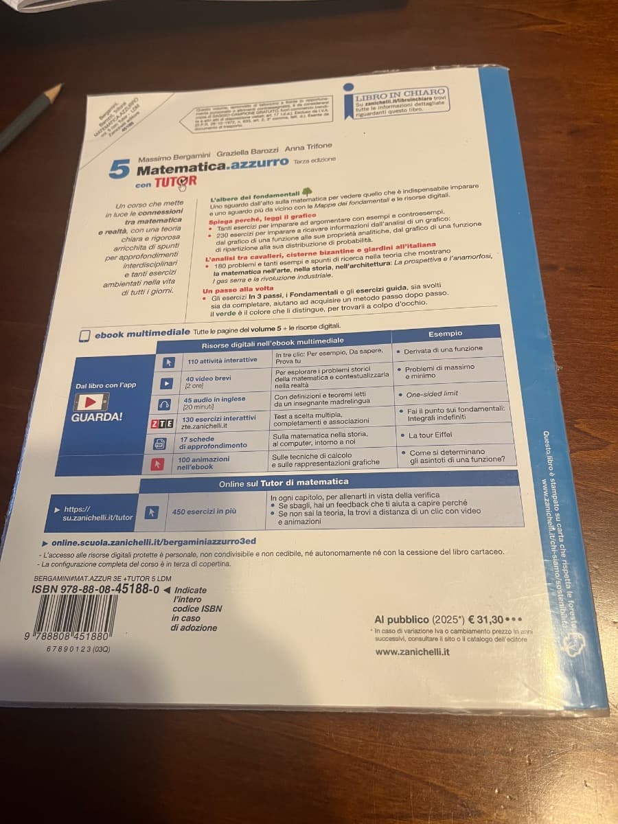 MATEMATICA.AZZURRO 3ED. - VOL. 5 CON TUTOR (LDM) - foto 2