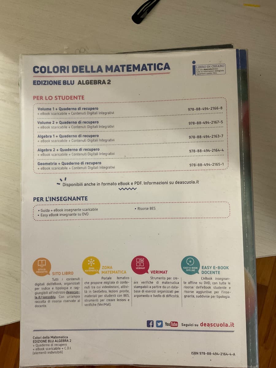 COLORI DELLA MATEMATICA - EDIZIONE BLU ALGEBRA 2 + QUADERNO ALGEBRA 2 + EBOOK - foto 2