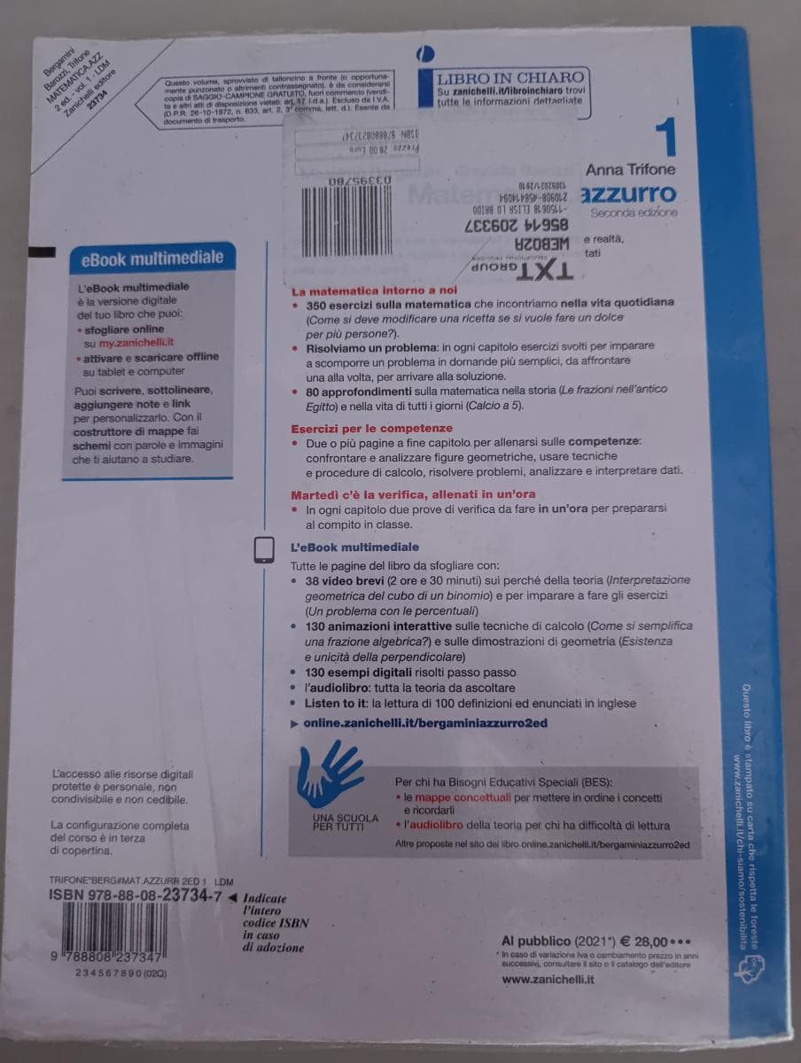 MATEMATICA.AZZURRO 2ED. - VOLUME 1 (LDM) - foto 2