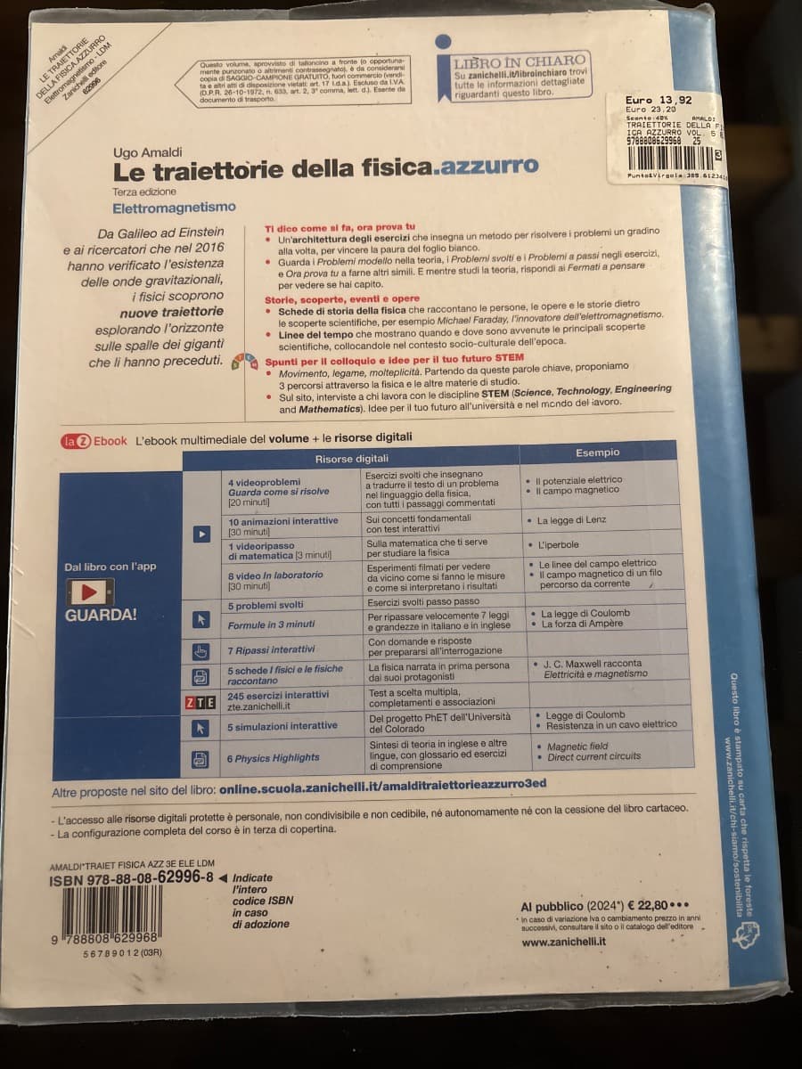 TRAIETTORIE DELLA FISICA.AZZURRO (LE) 3ED. - VOLUME ELETTROMAGNETISMO (LDM) - foto 2