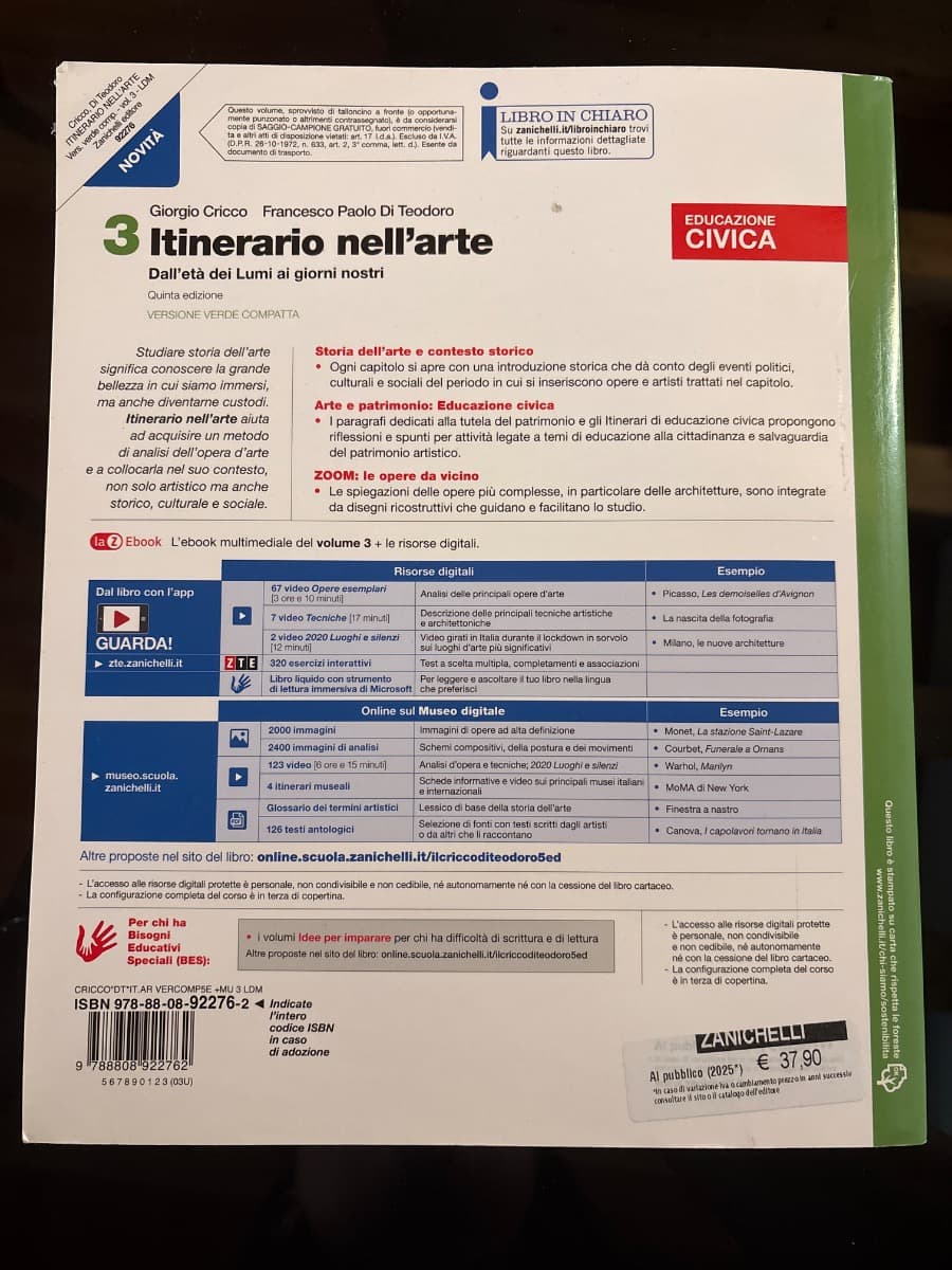 ITINERARIO NELL'ARTE VERSIONE VERDE COMP. 5ED. - VOL. 3 CON MUSEO DIG. (LDM) - foto 2