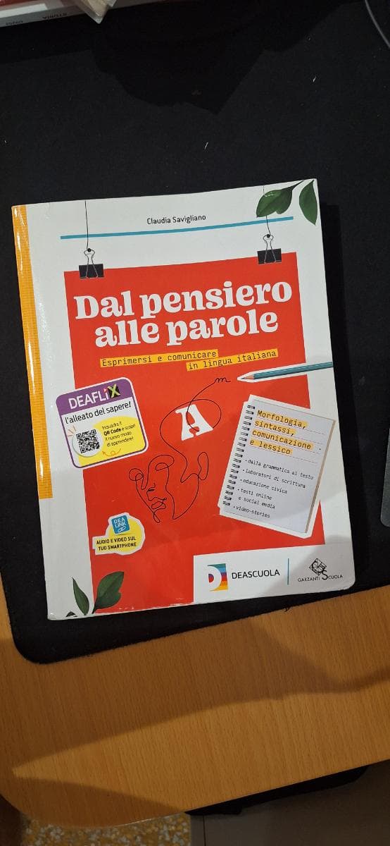 DAL PENSIERO ALLE PAROLE - VOL.A MORFOL,SINTASSI,COMUNICAZIONE,LESSICO+EBOOK - foto 1