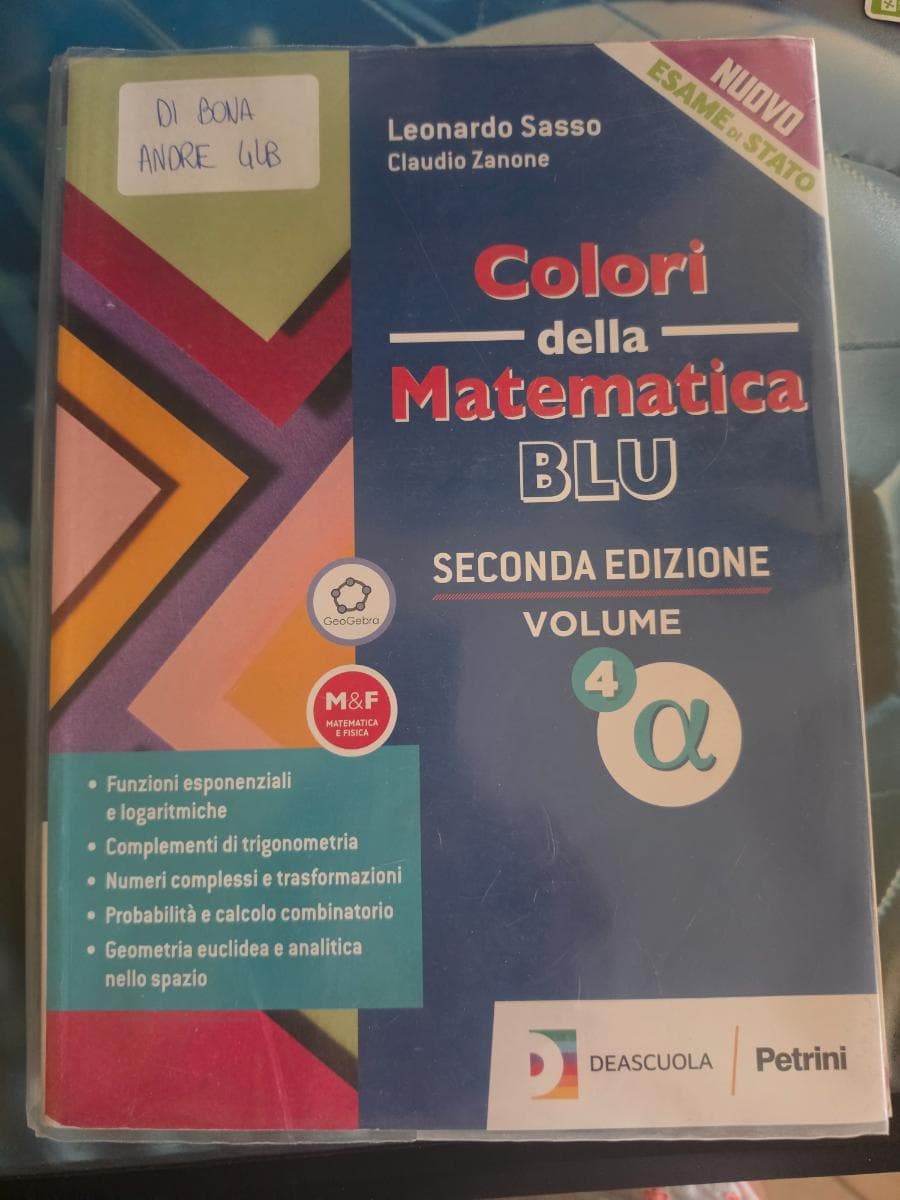 COLORI DELLA MATEMATICA - ED.BLU AGGIORNATA -L.SCIENTIF.VOLUME 4 ALFA + EBOOK - foto 1