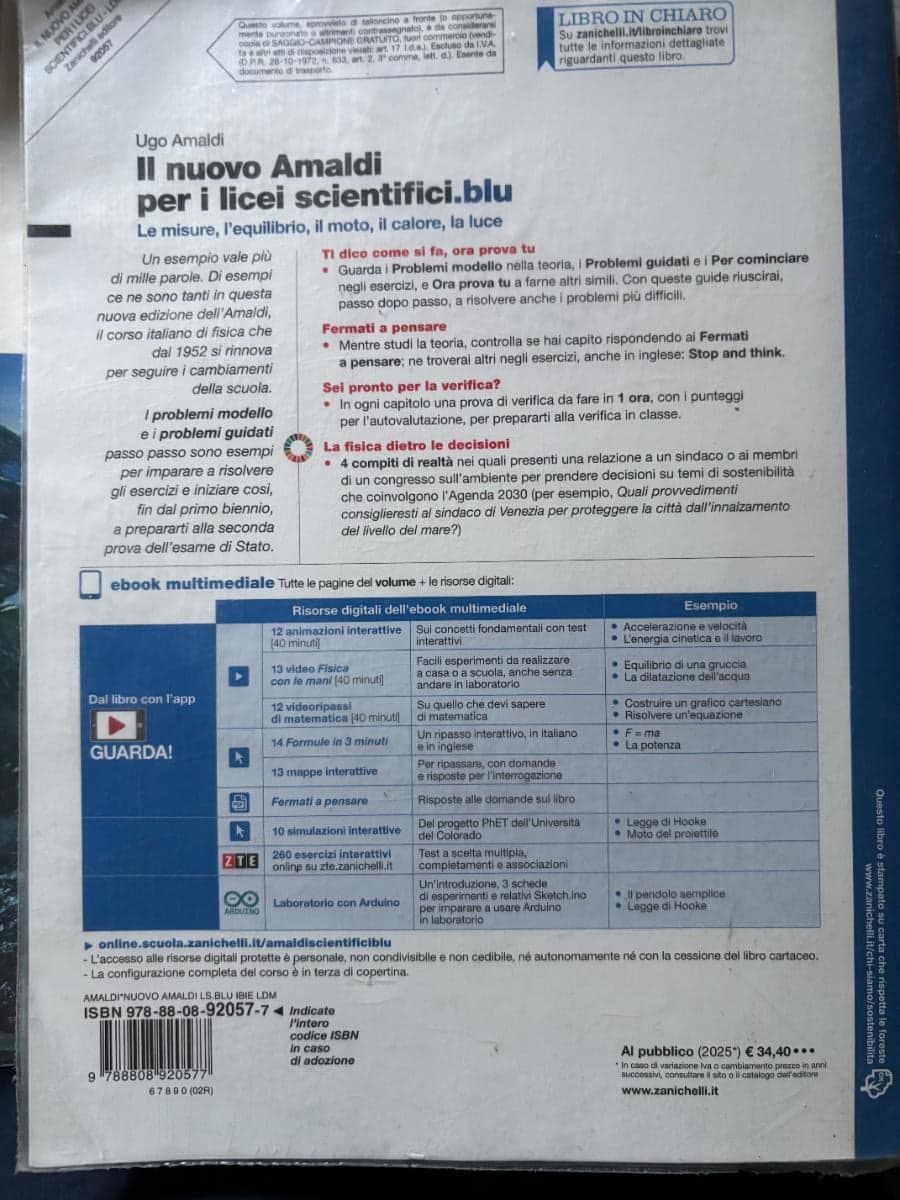 NUOVO AMALDI PER I LICEI SCIENTIFICI.BLU (IL) - VOL. PRIMO BIENNIO (LDM) - foto 2