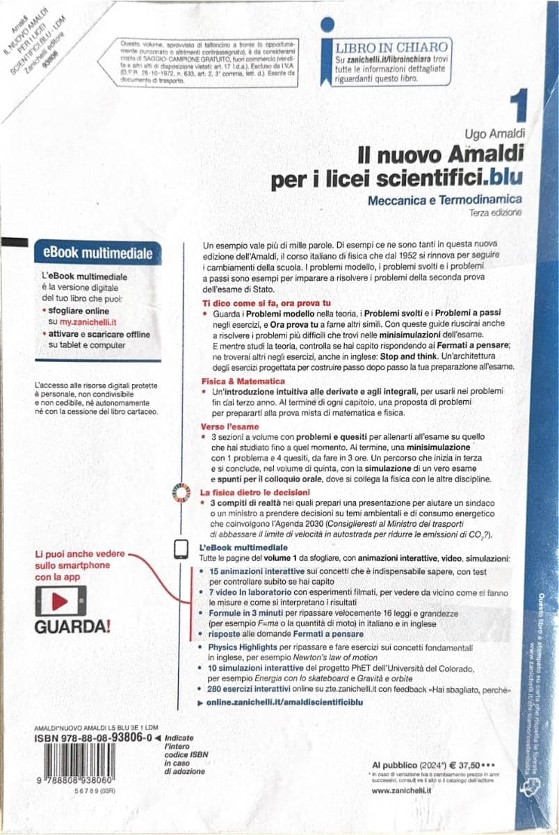 NUOVO AMALDI PER I LICEI SCIENTIFICI.BLU (IL) 3ED. - VOL. 1 (LDM) - foto 2