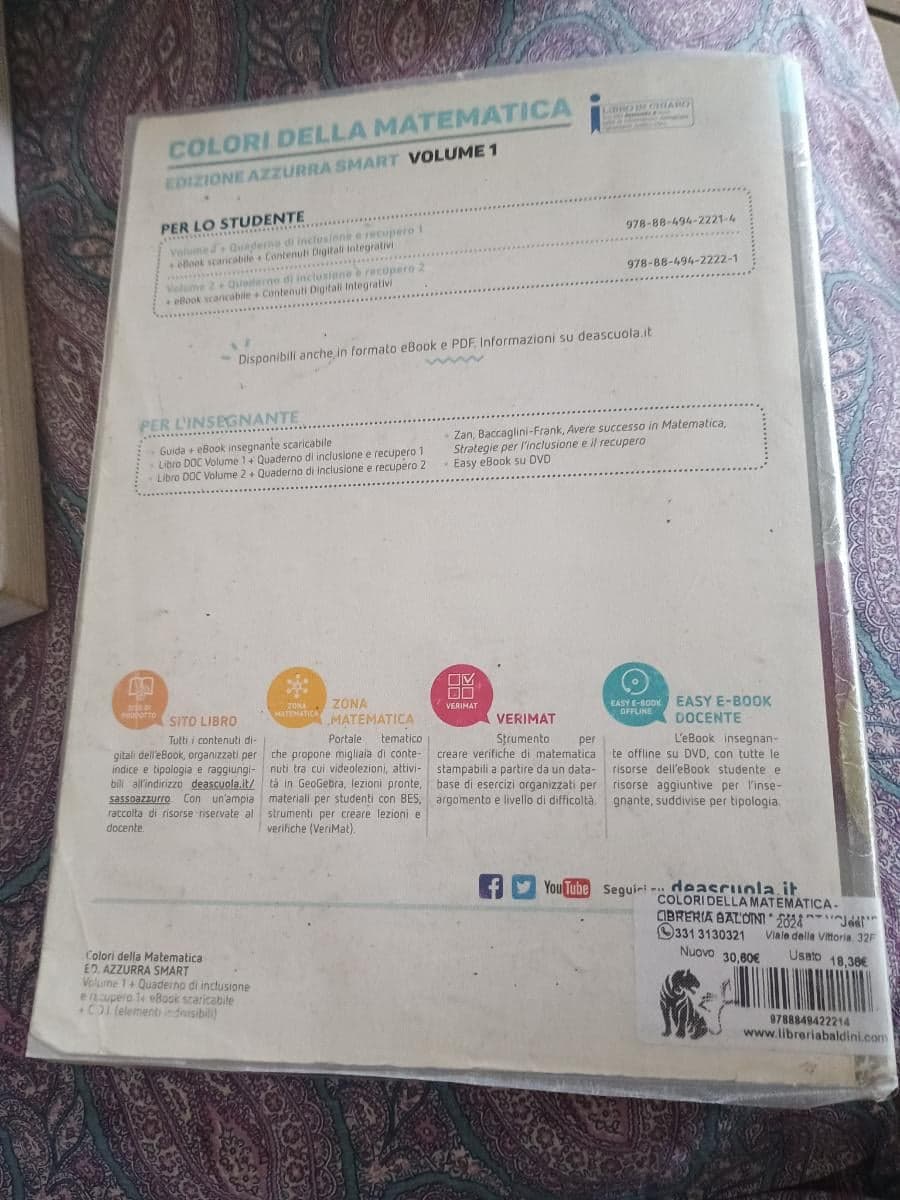 COLORI DELLA MATEMATICA - EDIZIONE AZZURRA SMART VOLUME 1 + EBOOK - foto 2