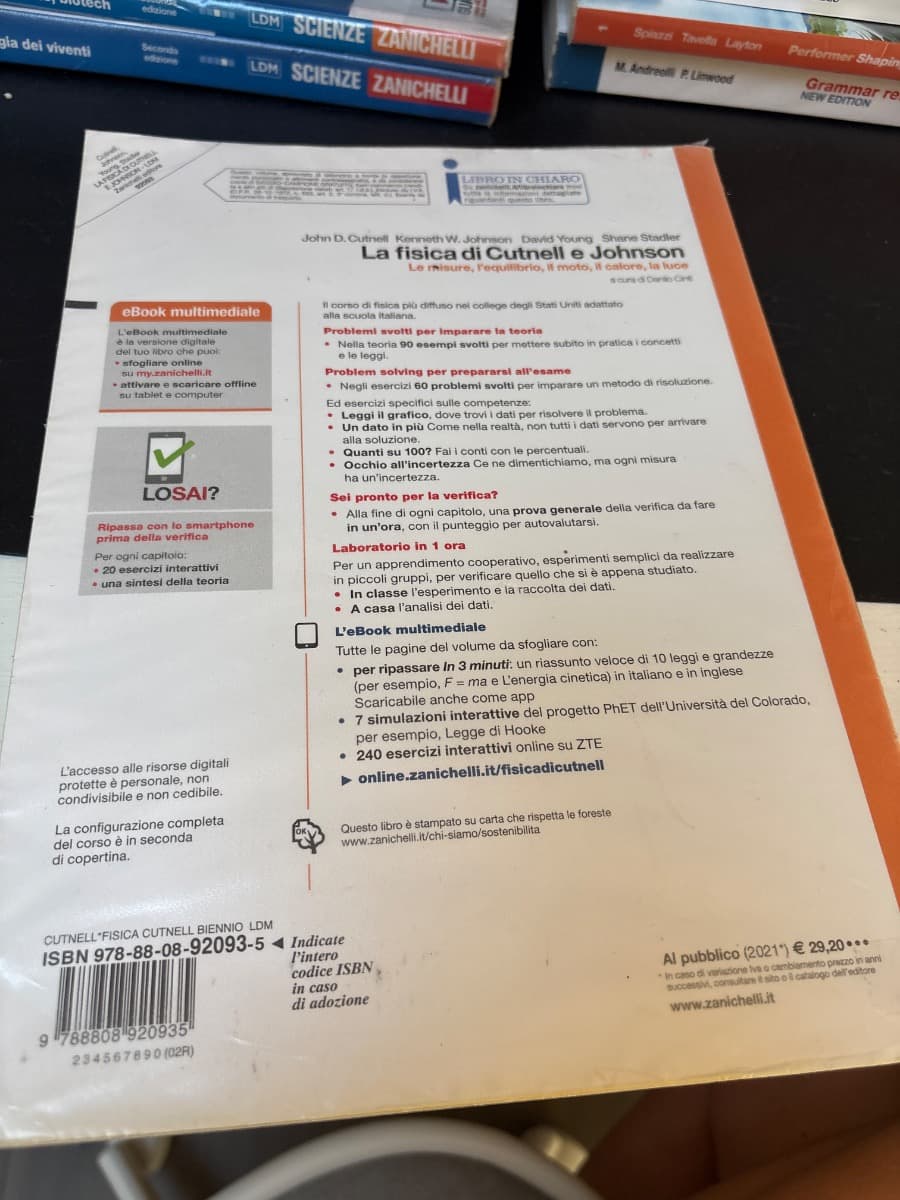 FISICA DI CUTNELL E JOHNSON (LA) - VOLUME PRIMO BIENNIO (LDM) - foto 2