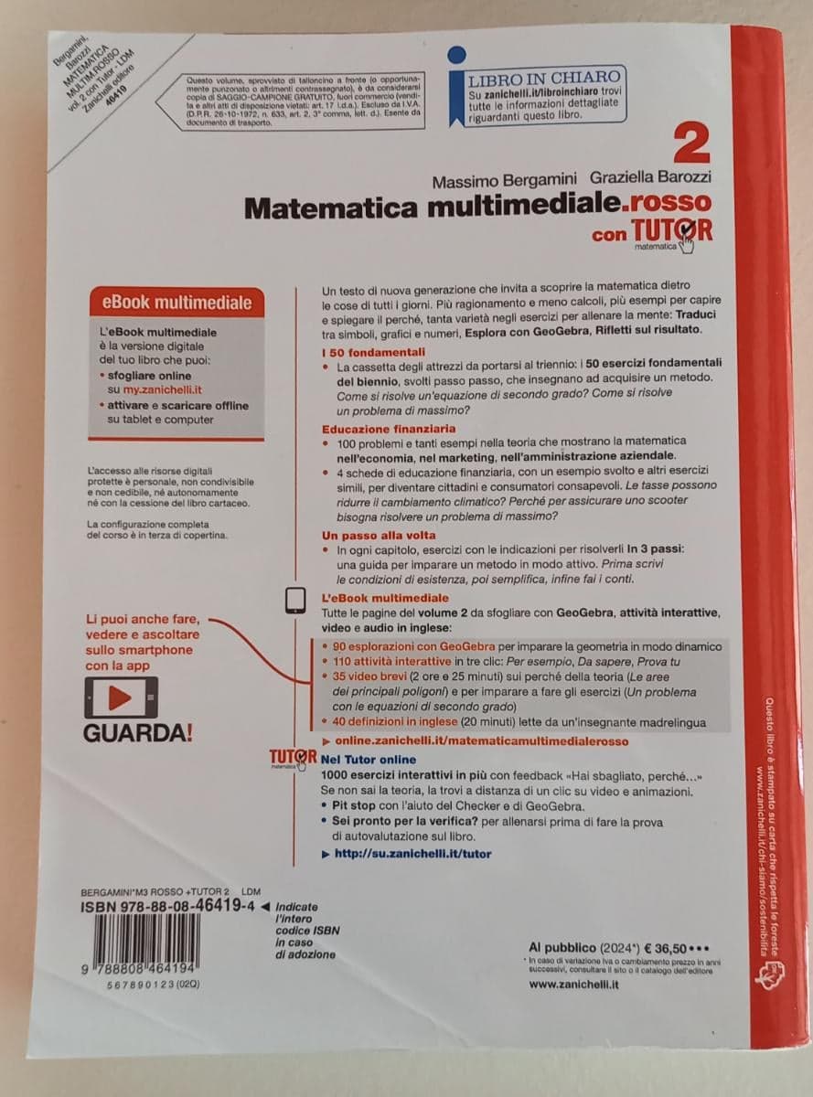 MATEMATICA MULTIMEDIALE.ROSSO - VOL. 2 CON TUTOR (LDM) - foto 2