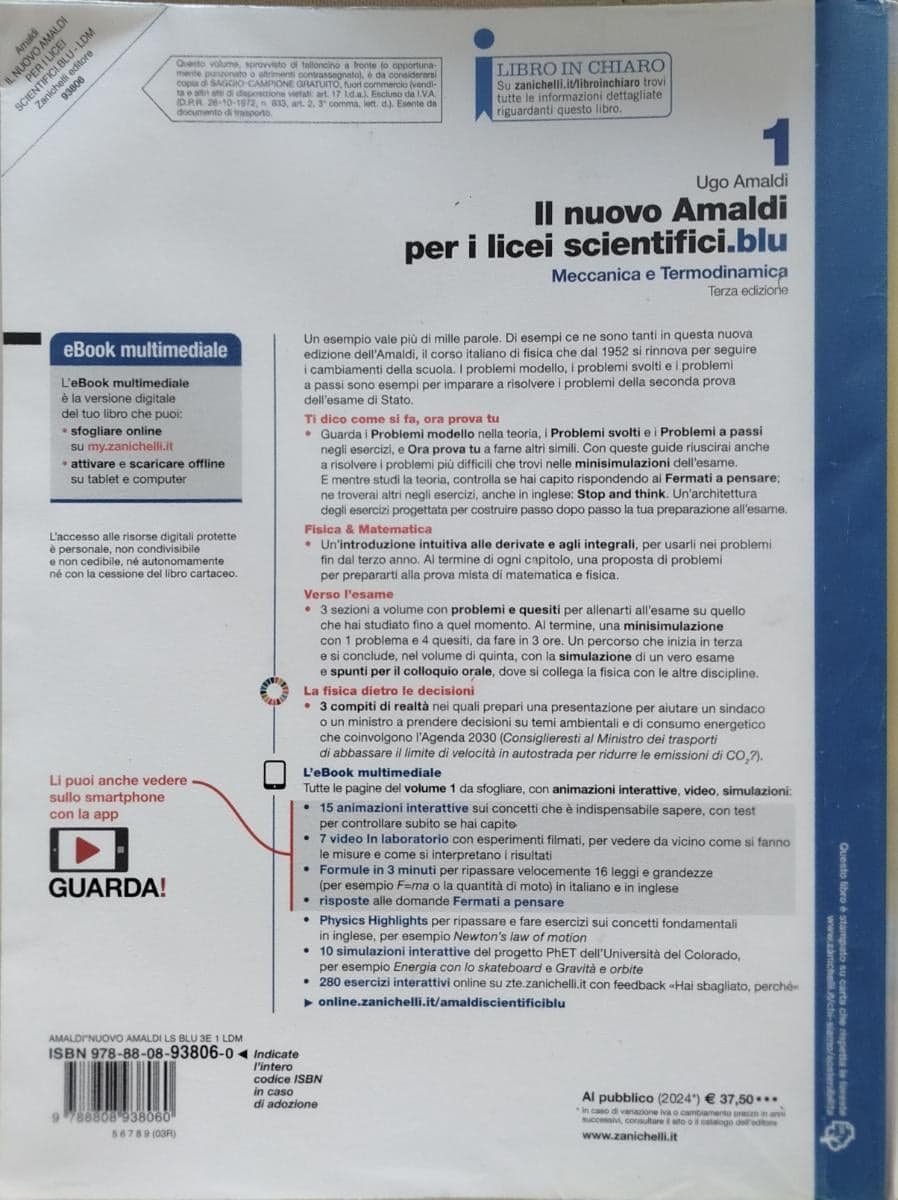 NUOVO AMALDI PER I LICEI SCIENTIFICI.BLU (IL) 3ED. - VOL. 1 (LDM) - foto 2