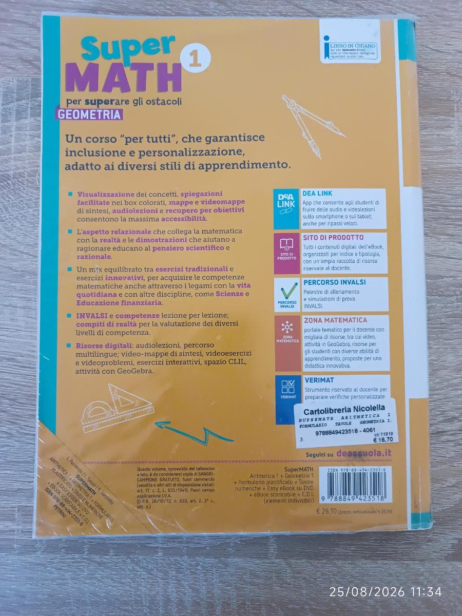 SUPERMATH-ARIT.VOL 1+TAVOLE NUM+GEOM.1+EASY EBOOK(SU DVD)+EBOOK - foto 2