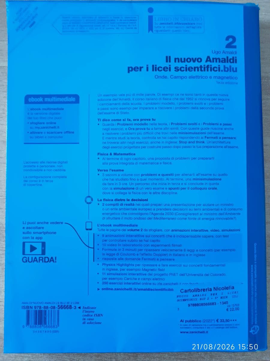 NUOVO AMALDI PER I LICEI SCIENTIFICI.BLU 3ED. (IL) - VOL. 2 (LDM) - foto 2