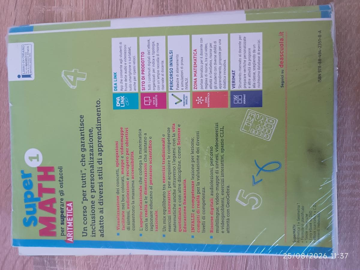 SUPERMATH-ARIT.VOL 1+TAVOLE NUM+GEOM.1+EASY EBOOK(SU DVD)+EBOOK - foto 2