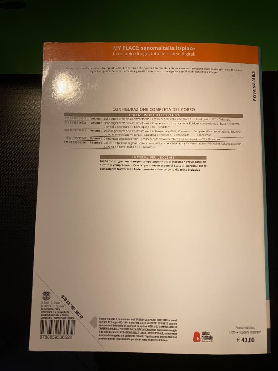 LE OCCASIONI DELLA LETTERATURA 1 - EDIZIONE NUOVO ESAME DI STATO CON ANTOLOG - foto 2