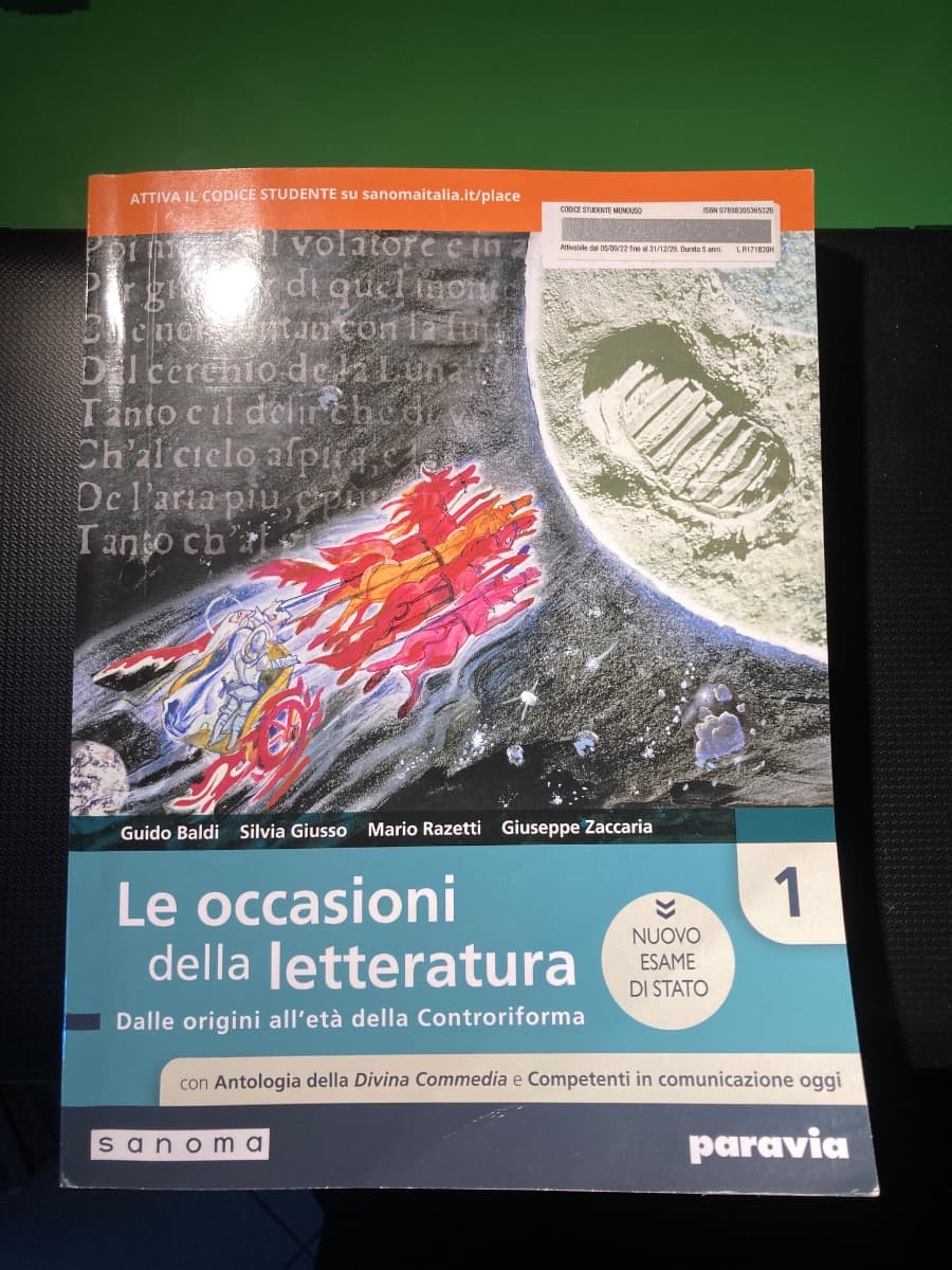 LE OCCASIONI DELLA LETTERATURA 1 - EDIZIONE NUOVO ESAME DI STATO CON ANTOLOG - foto 1