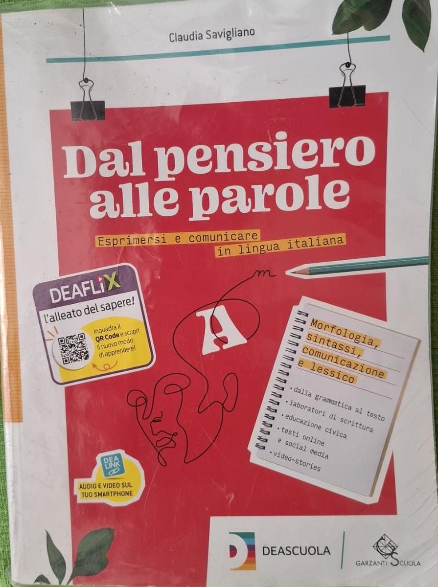 DAL PENSIERO ALLE PAROLE VOLUME A+EBOOK+VOLUME B SCRITTURA+EBOOK - foto 1