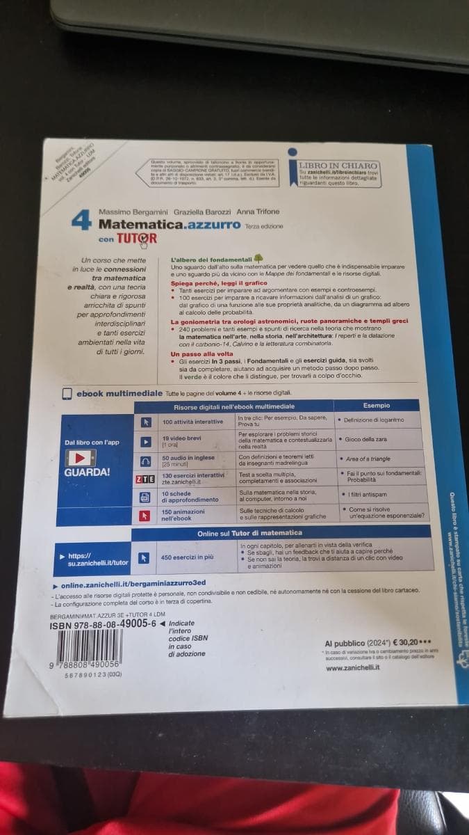 MATEMATICA.AZZURRO 3ED. - VOL. 4 CON TUTOR (LDM) - foto 2