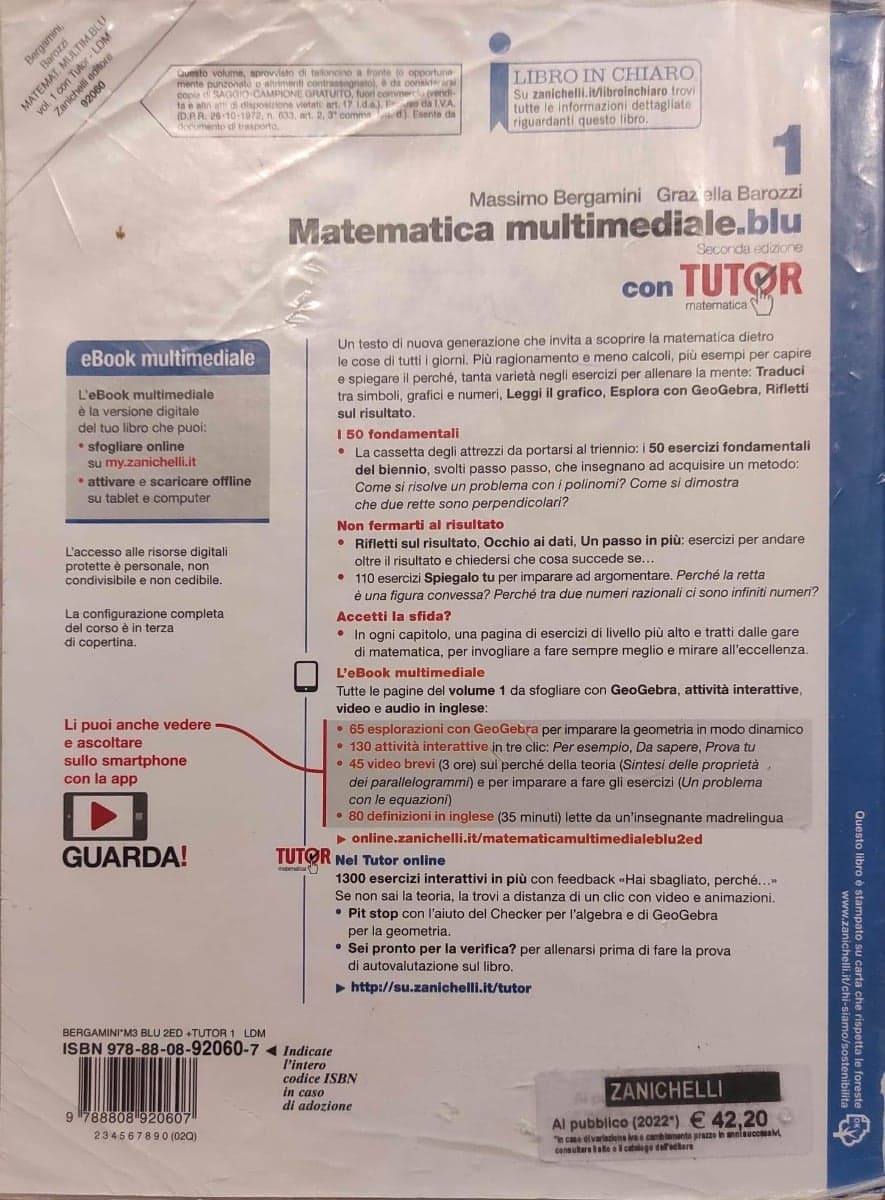 MATEMATICA MULTIMEDIALE.BLU - VOLUME 1 CON TUTOR (LDM) - foto 2