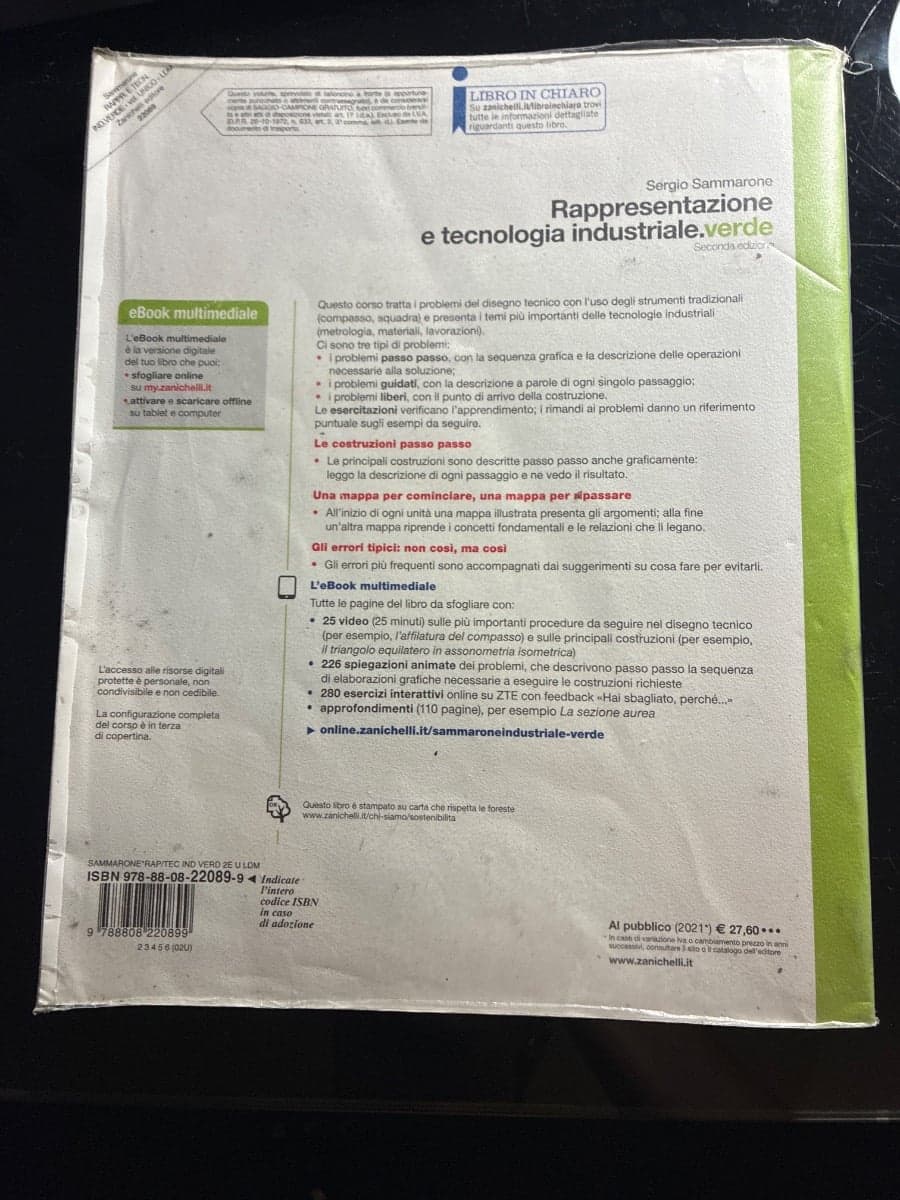 RAPPRESENTAZIONE E TECNOLOGIA INDUSTRIALE.VERDE 2ED. - VOLUME UNICO (LDM) - foto 2