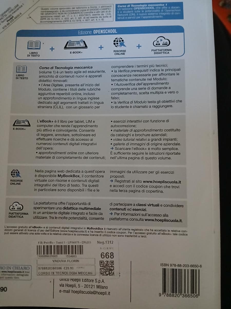 CORSO DI TECNOLOGIA MECCANICA. NUOVA EDIZIONE OPENSCHOOL - foto 2