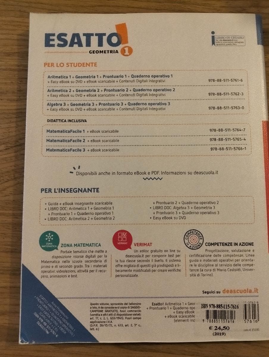 ESATTO! ARITMETICA 1 + GEOMETRIA 1 + QUADERNO OPERATIVO 1 + PRONTUARIO 1 - foto 2