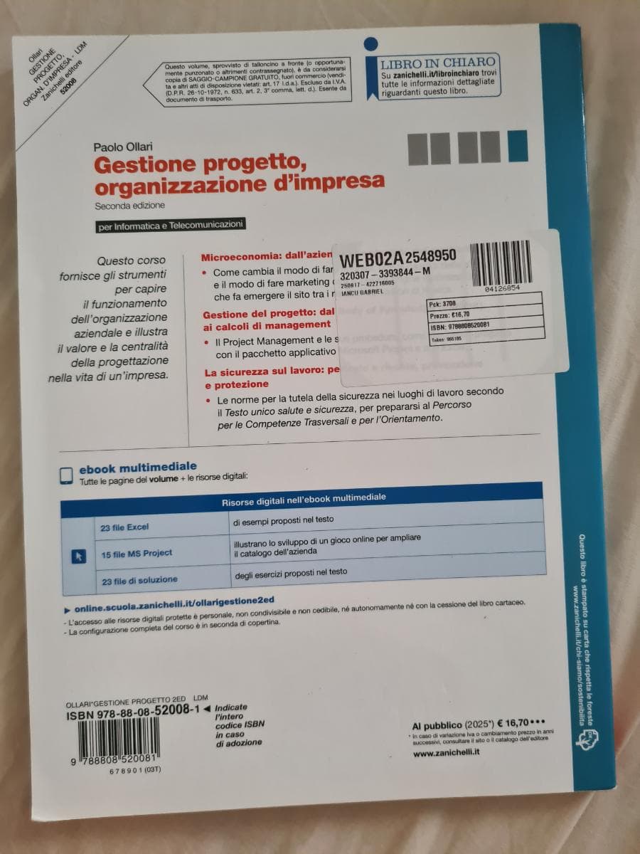 GESTIONE PROGETTO, ORGANIZZAZIONE D'IMPRESA 2ED. - VOL. U (LDM) - foto 2