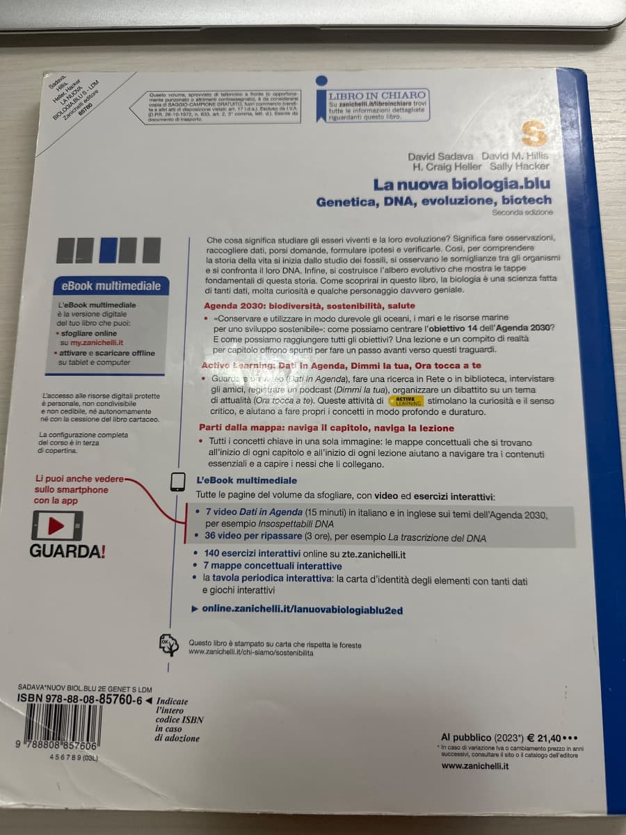 NUOVA BIOLOGIA.BLU 2ED. (LA) - GENETICA, DNA, EVOLUZIONE, BIOTECH S (LDM) - foto 2