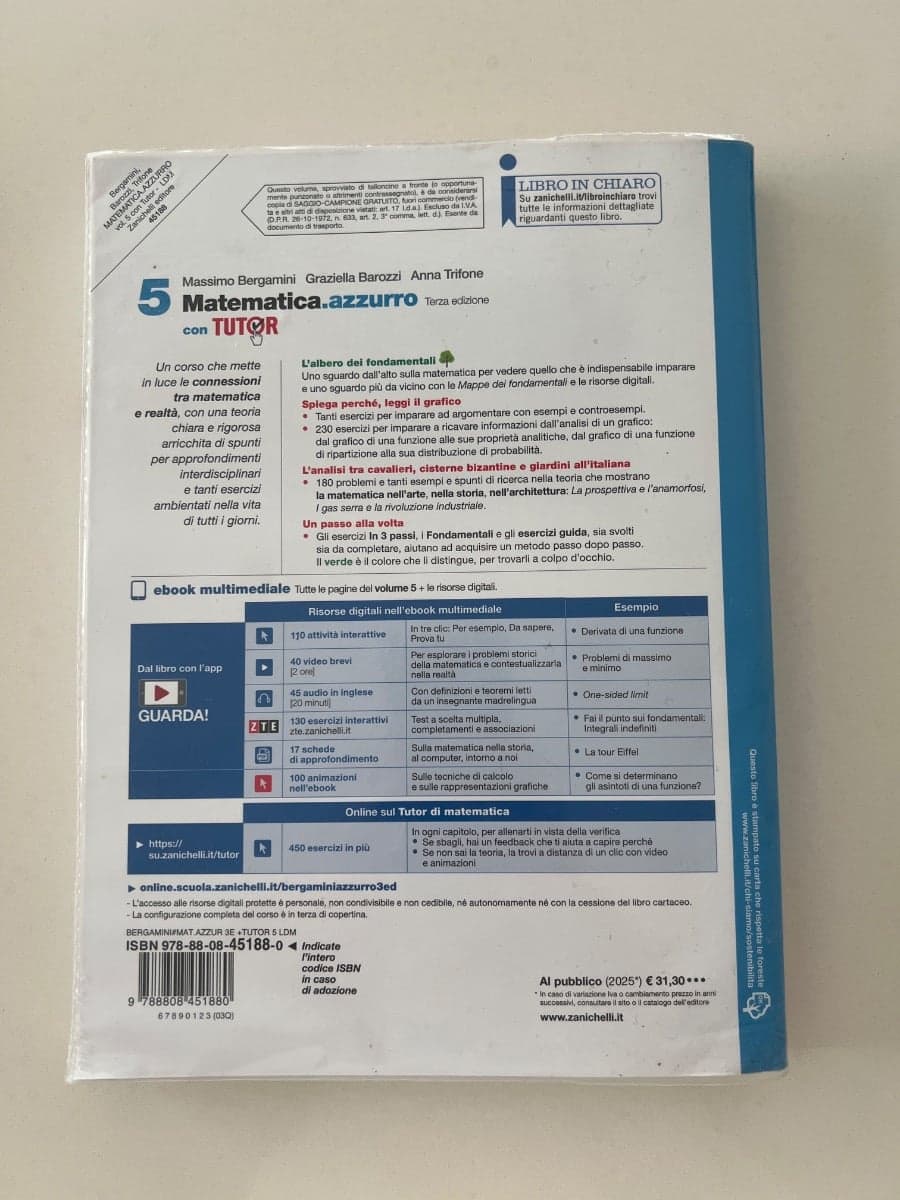 MATEMATICA.AZZURRO 3ED. - VOL. 5 CON TUTOR (LDM) - foto 2