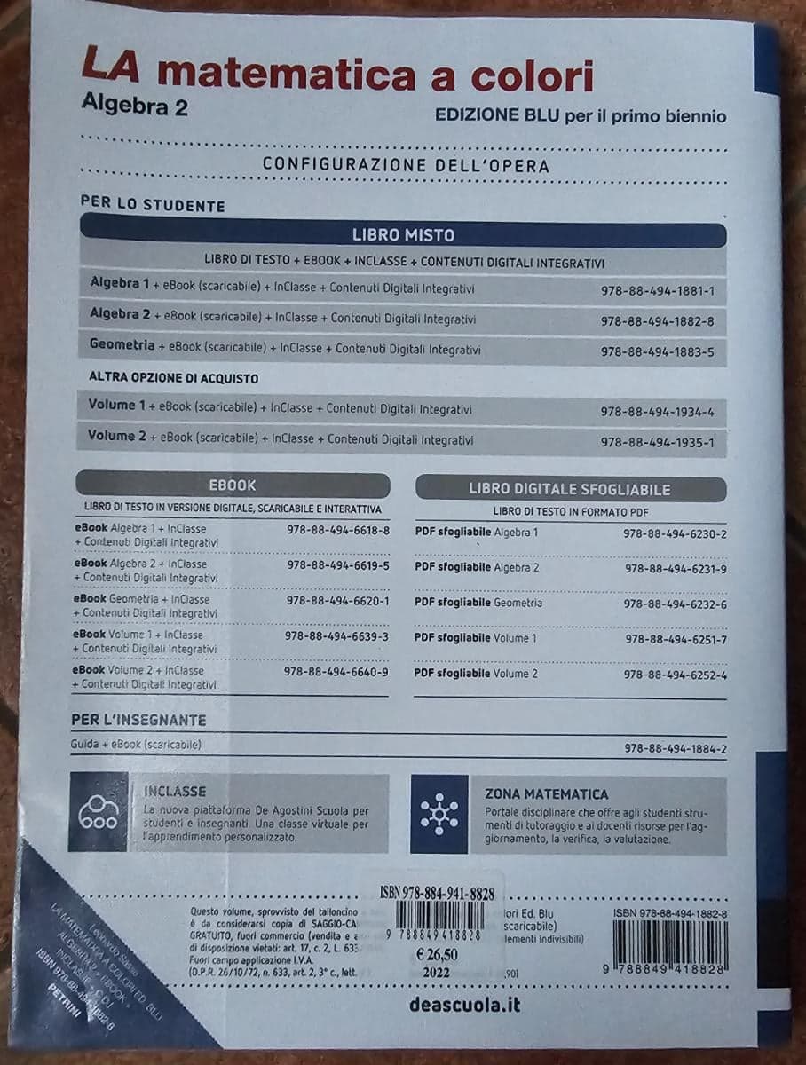 MATEMATICA A COLORI (LA) EDIZIONE BLU ALGEBRA 2 + EBOOK - foto 2