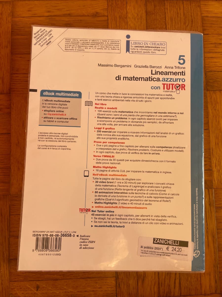 LINEAMENTI DI MATEMATICA.AZZURRO - VOLUME 5 CON TUTOR (LDM) - foto 2