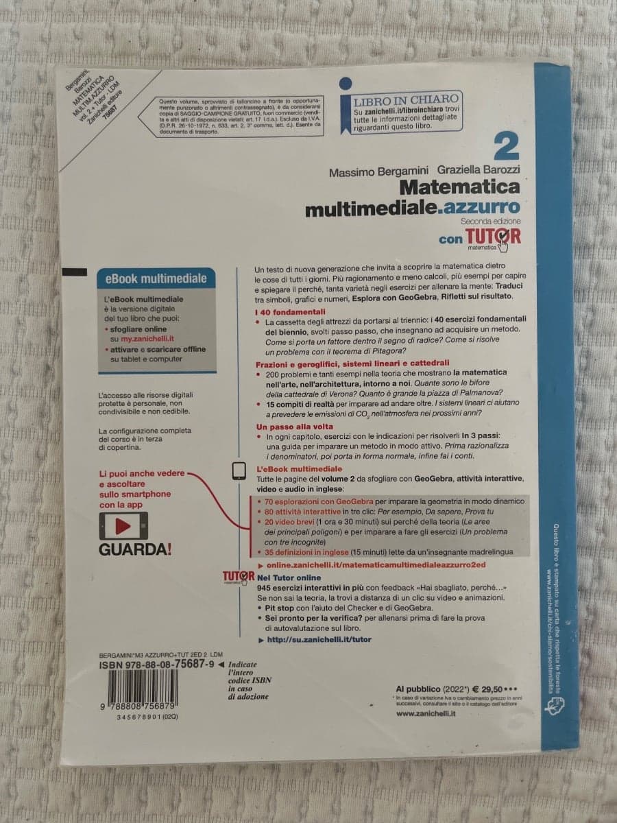 MATEMATICA MULTIMEDIALE.AZZURRO 2ED. - VOL. 2 CON TUTOR (LDM) - foto 2